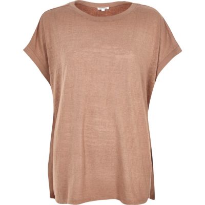 Tan square fit t-shirt